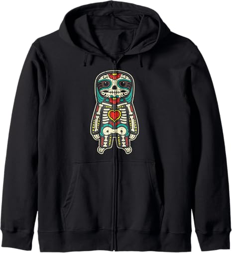 Sugar Skull Clothes Halloween Day Of The Dead Gift - sugar skull zip up hoodie mens