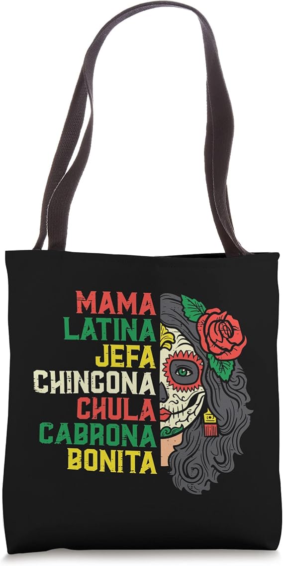 Sugar Skull Mama Latina Dia De Los Muertos Mexican Halloween Tote Bag - sugar skull handbags for sale
