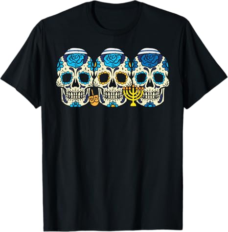 Hanukkah Shirts Jew Chanukah Men Women Kids Gifts - sugar skull pajamas womens