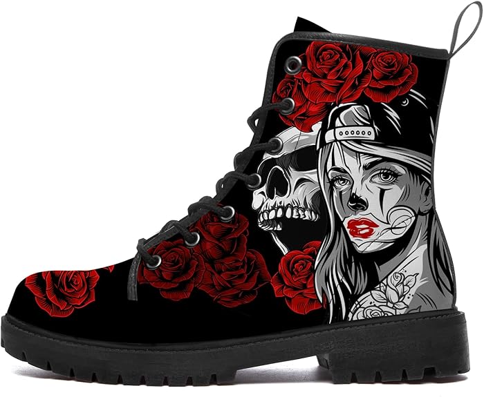Uminder - sugar skull boots for women