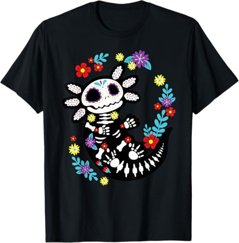 Sugar Skull Axolotl Gift - sugar skull t-shirt womens