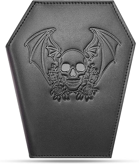 Coffin Wallet – Spooky Gothic Wallet – Slim Skull Wallet for Women and Men – Witchy Goth accessory - sugar skull wallets for women