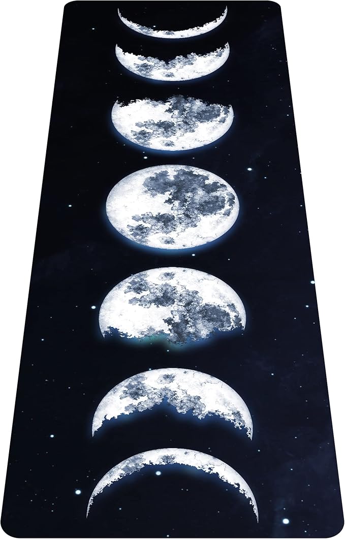 nuveti Printed Travel Yoga Mat-1/16 Inch Thick Non Slip Fitness Workout Mat with Carrying Bag, Foldable Lightweight Suede & Natural Rubber Yoga Mat for Yoga Pilates and Fitness 72" L x 24" W x 1.5mm - sugar skull yoga mat