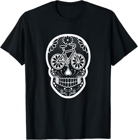Sugar Skull Bike Rider Shirt Bicycle Lover Gift - sugar skull t-shirt womens
