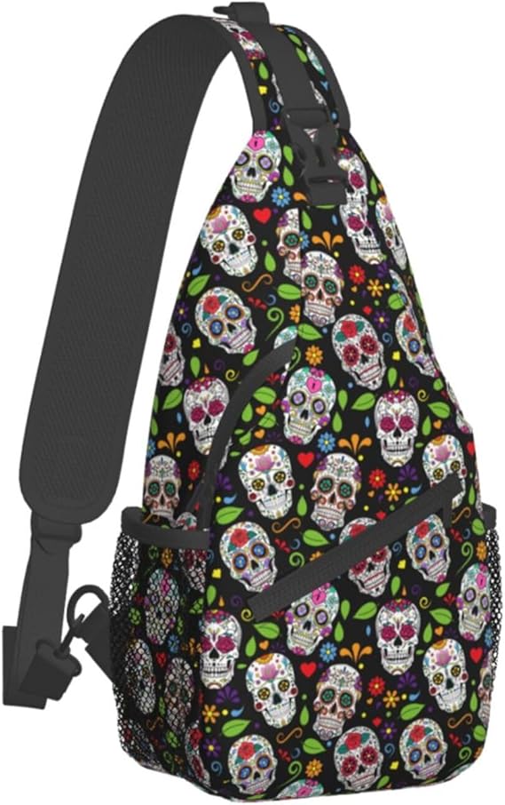Sling Bag Crossbody Backpack Hiking Travel Daypack Chest Bag Lightweight Shoulder Bag For Women Men - sugar skull handbags for sale