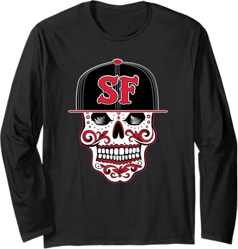 CaliDesign - sugar skull long sleeve shirt mens