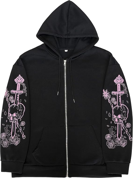 Soosuihoo - sugar skull zip up hoodie mens