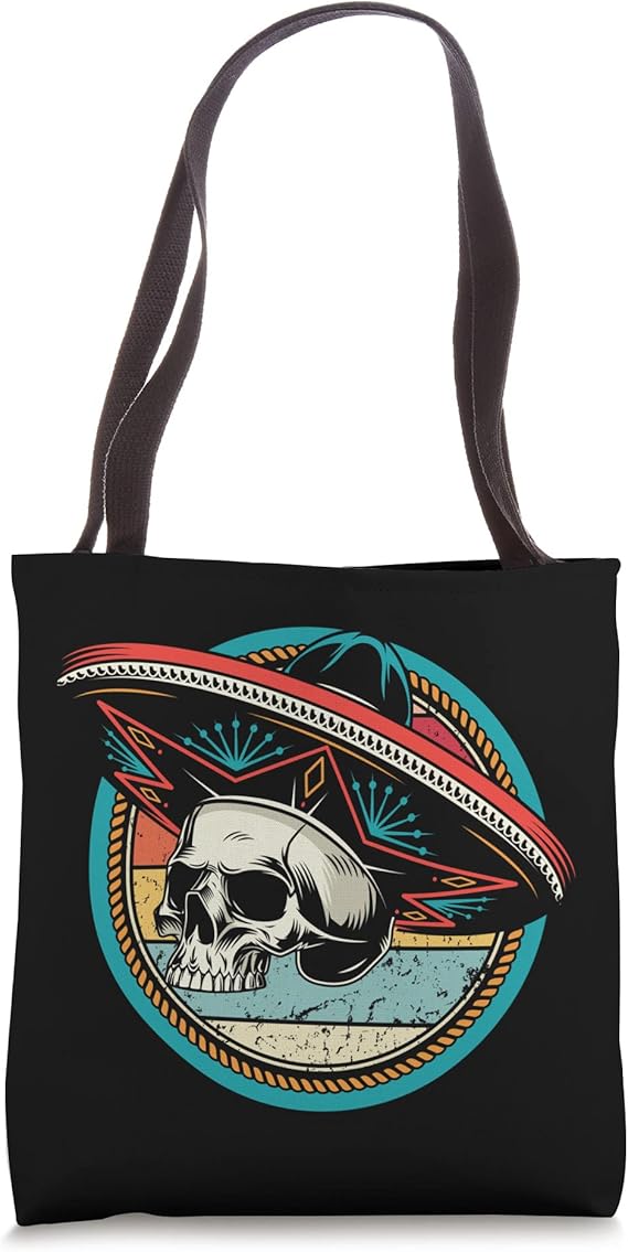 Sugar Skull Sombrero Vintage Cinco De Mayo Mexican Party Tote Bag - sugar skull handbags for sale