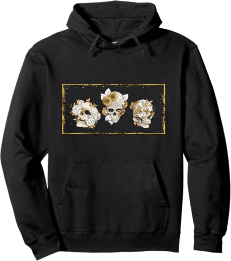 Skull Sunflower Design - sugar skull zip up hoodie mens