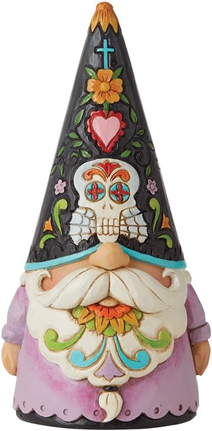 Enesco Jim Shore Heartwood Creek Halloween Day of The Dead Gnome Figurine, 6.1 Inch, Multicolor - sugar skull figurine collectible