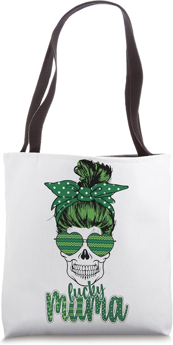 Green St. Patrick's day Sugar skull Lucky Mama for Moms Tote Bag - sugar skull handbags for sale