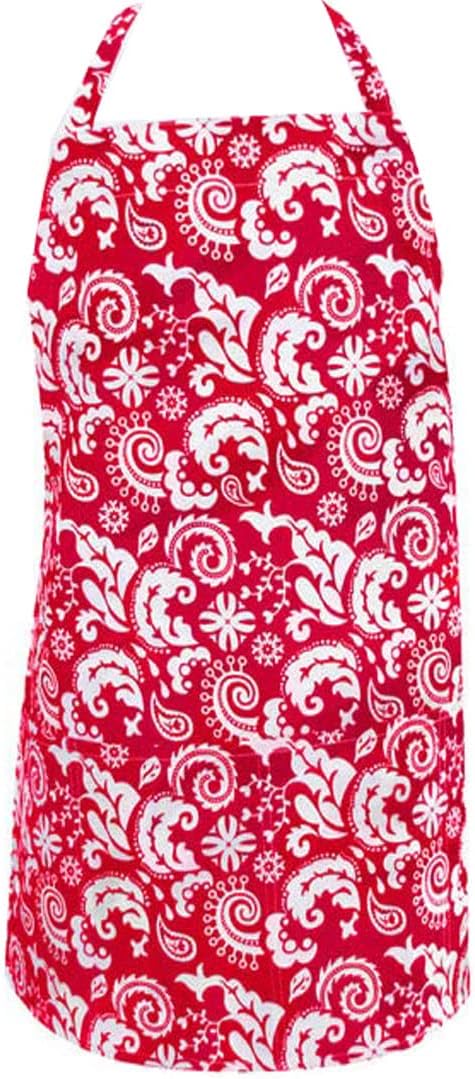 Two Lumps of Sugar Mod Red Utility Apron, 25-inch Length, Cooking, Baking, Grilling, 100% cotton, Exclusive Stain and Water Repellent - sugar skull apron for women