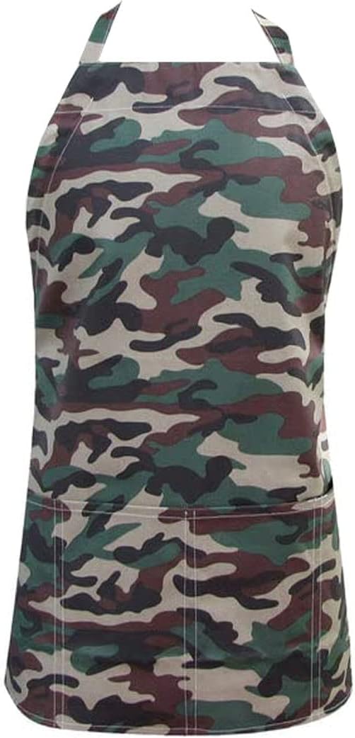 Two Lumps of Sugar Camo Utility Apron, 25-inch Length, Cooking, Baking, Grilling, 100% cotton, Exclusive Stain and Water Repellent - sugar skull apron for women