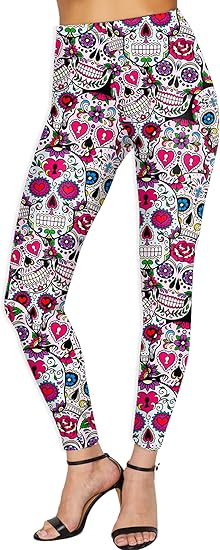 Deerose - sugar skull leggings for women