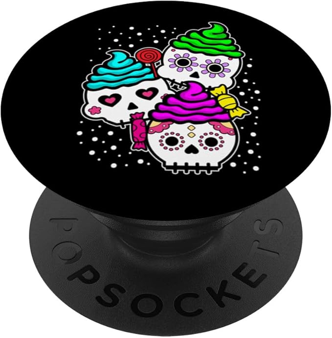 Cute Sugar Skull Cupcakes Cinco De Mayo Fiesta Baker Baking PopSockets Standard PopGrip - sugar skull coffee cup