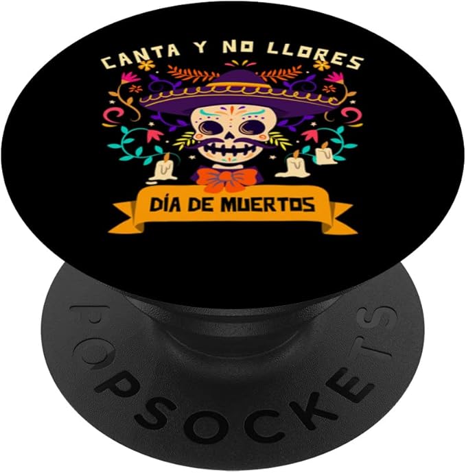 El Jefe Mexican Boss Sugar Skull & Candles Day Of The Dead PopSockets Swappable PopGrip - sugar skull candle holder