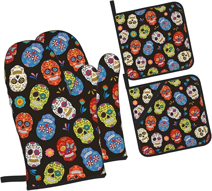 HISORO - sugar skull winter gloves
