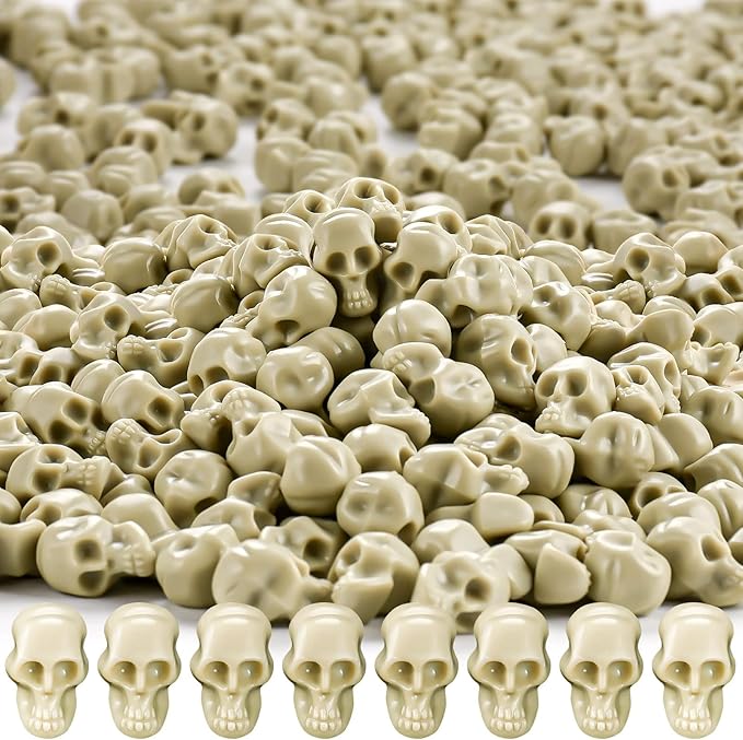 115Pcs Mini Plastic Skull Heads, Miniature Skulls, Halloween Skull Figurines for Halloween Pranks Bar Home Table Decoration - sugar skull figurine collectible
