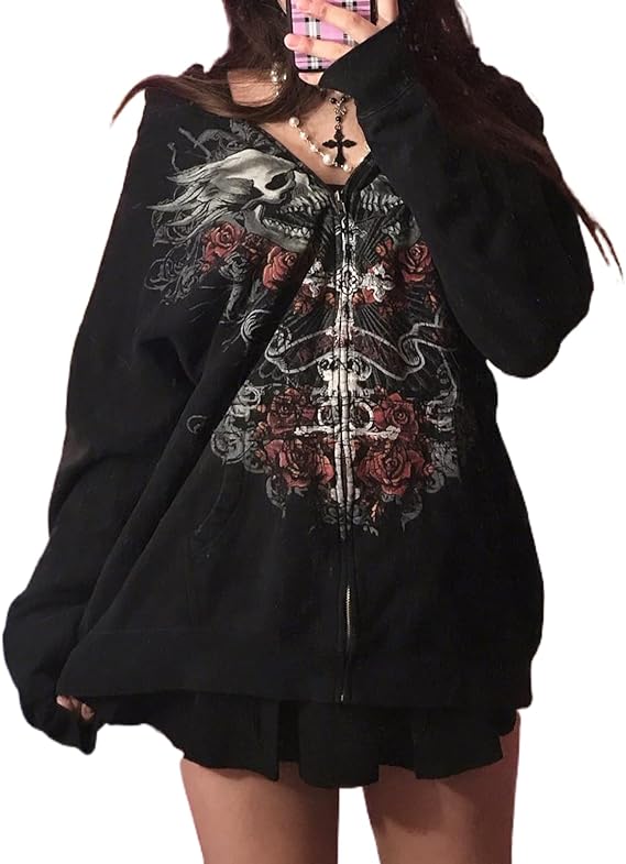 SOLILOQUY - sugar skull zip up hoodie mens