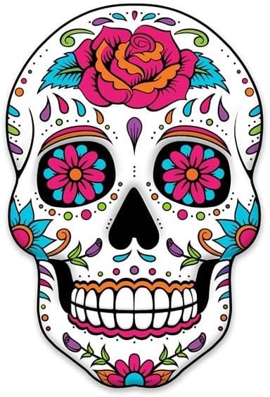 Craig Bachman, 12" Metal Embossed Sign: Sugar Skull Wall Door Hanger Sign - sugar skull wreath for front door