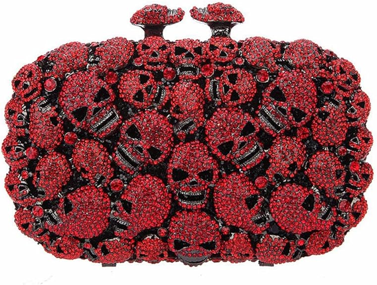Glitter Skulls Rhinestone Purse Women's Clutch Handbags Crystal Evening Bags Diamond Evening Clutches for Party Prom - sugar skull handbags for sale