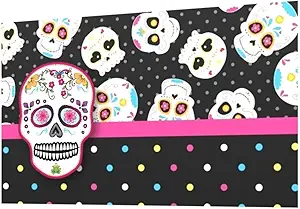Checkbook Cover Floral Sugar Skull Colorful Dots Skulls Day of the Dead GIFT! - sugar skull handbags for sale
