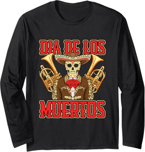 Day of the Dead Tees NYC - sugar skull long sleeve shirt mens