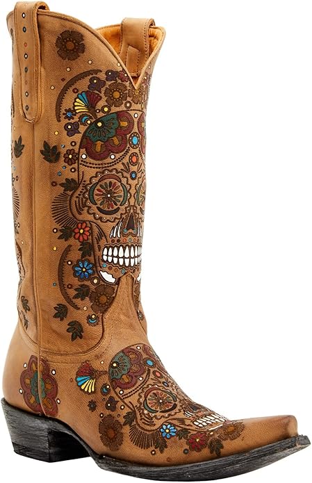 Old Gringo - sugar skull boots for women