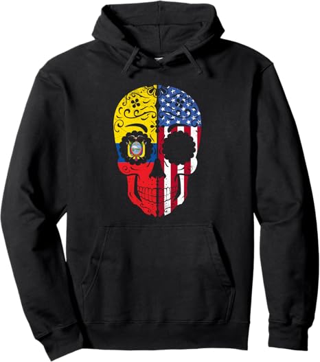 American Ecuadorian Flag Sugar Skull Gifts - sugar skull sweatshirt womens