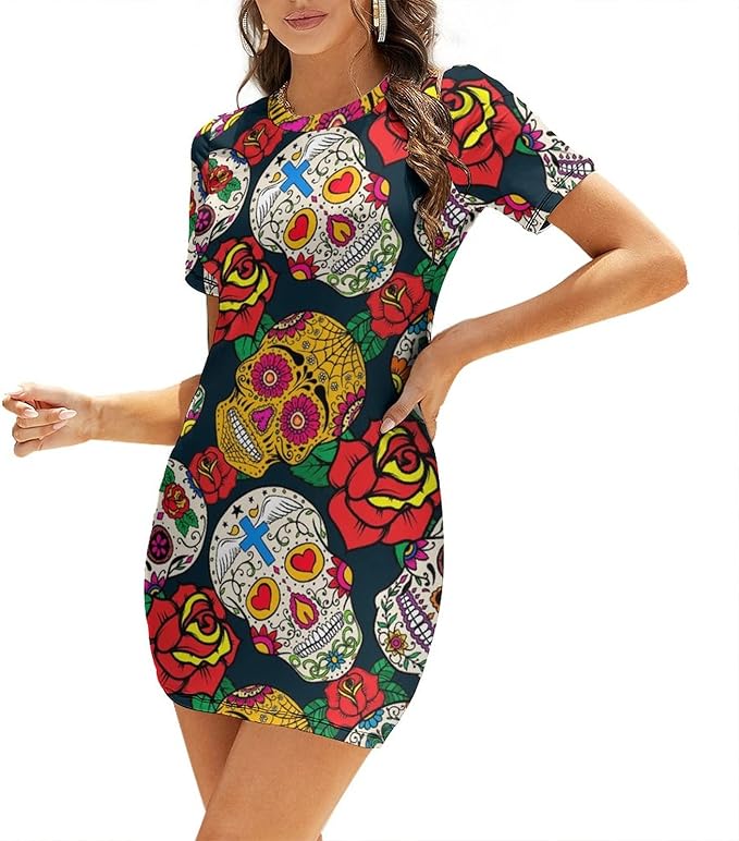 Vnurnrn - sugar skull dress womens