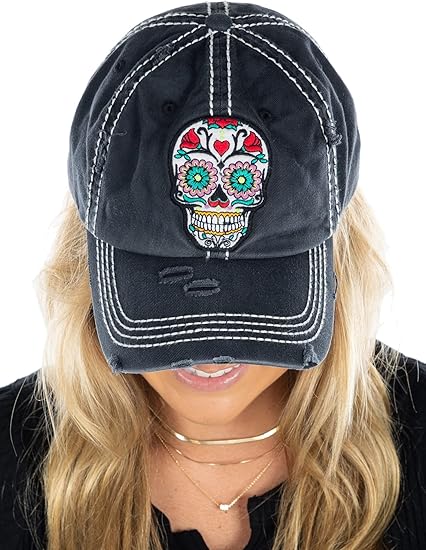 Funky Junque - sugar skull beanie