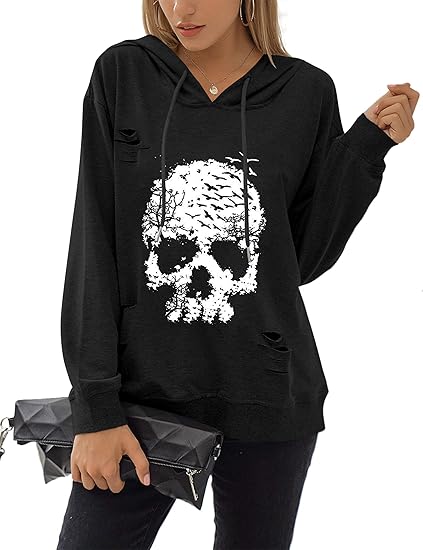 Blooming Jelly - sugar skull hoodie mens