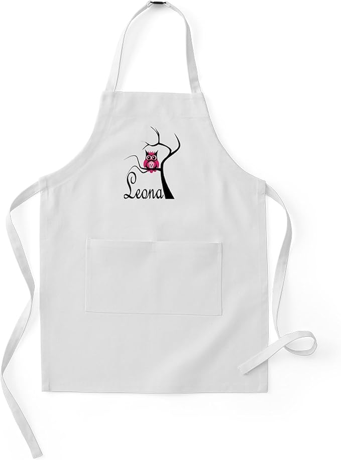 CafePress Leona Pink Sugar Skull Owl in Tree Kids Baking Apron - sugar skull apron for women
