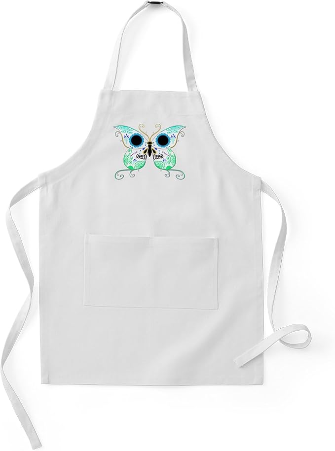 CafePress Sugar Skull Multi Color Butterfly 2 Kids Baking Apron - sugar skull apron for women