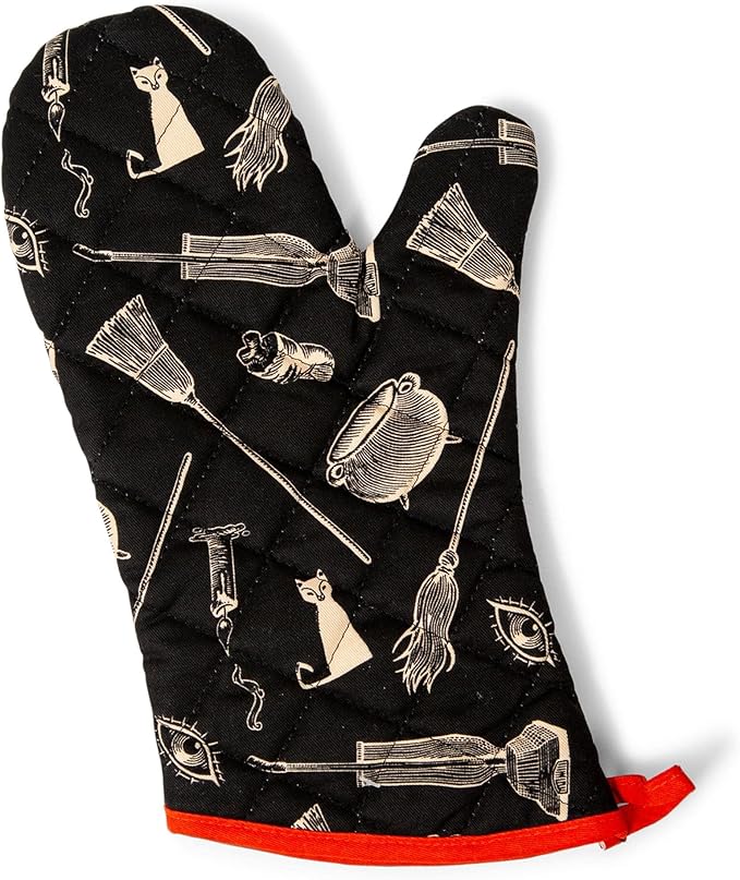 Disney Hocus Pocus Black Kitchen Oven Mitt Pot Holder | Thick Heat-Resistant Glove for Cooking - sugar skull oven mitts