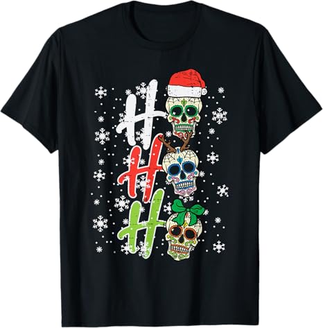 Christmas Shirts Pajamas PJ Men Women Kids Gifts - sugar skull t-shirt womens