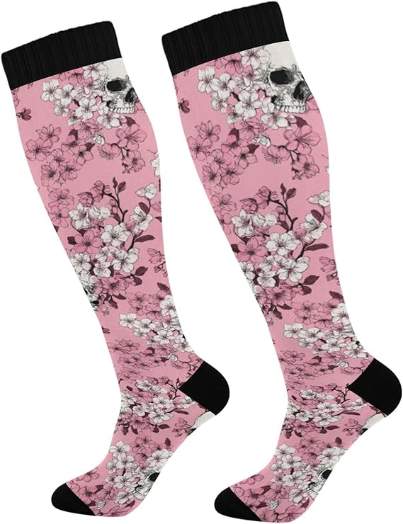 Pigsaly - sugar skull socks womens