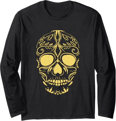 Dia De Muertos Holiday - sugar skull long sleeve shirt mens