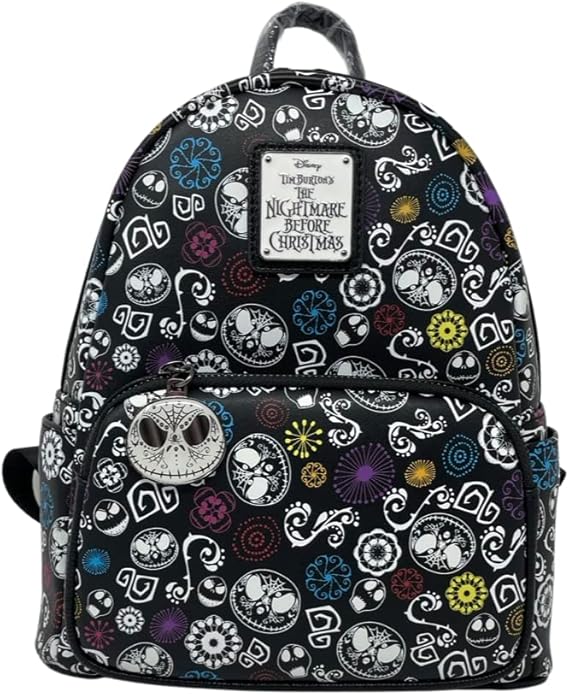 Disney NBC Sugar Skull Jack Skellington Glow in the Dark AOP - best sugar skull backpack