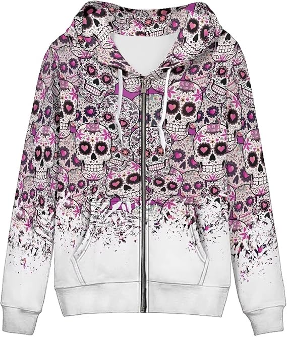 Irisjudy - sugar skull hoodie mens