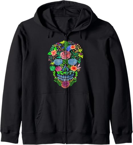Sugar Calavera Skull - sugar skull hoodie mens