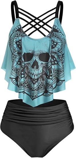 DRESSFO - sugar skull bikini set