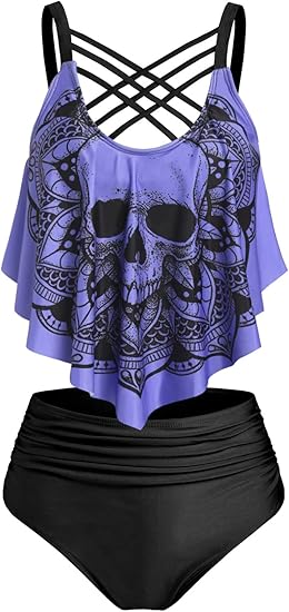 DRESSFO - sugar skull bikini set