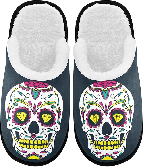 visesunny - sugar skull slippers womens