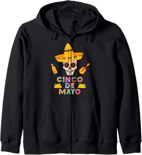 The Jackalope - sugar skull zip up hoodie mens