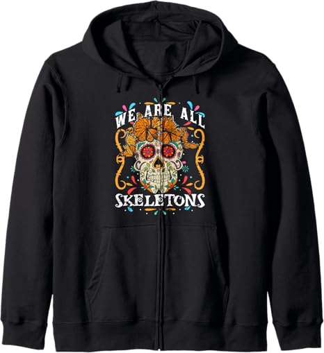 Day Of The Dead Sugar Skull Apparel - sugar skull zip up hoodie mens
