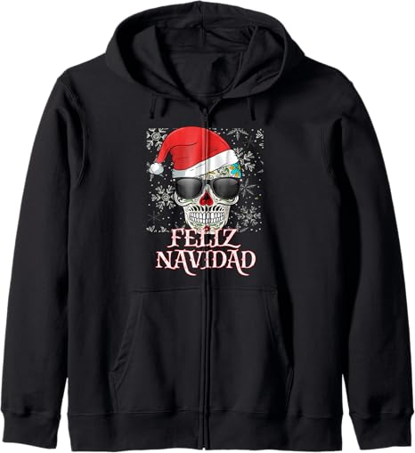 Day of The Dead Feliz Navidad Sugar Skull Xmas Pjs - sugar skull hoodie mens