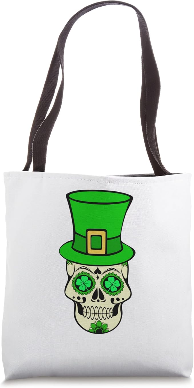 Sugar Skull Saint Patricks Day of Dead Dia De Los Muertos Tote Bag - sugar skull handbags for sale