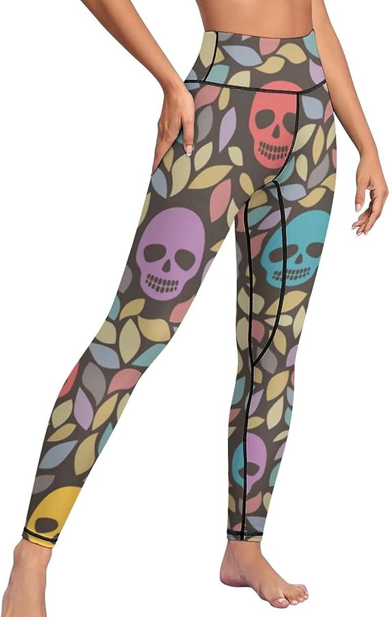 AuHomea - sugar skull leggings for women
