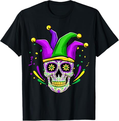 Sugar Skull Jester Hat Mardi Gras Men Women Kids - sugar skull beanie